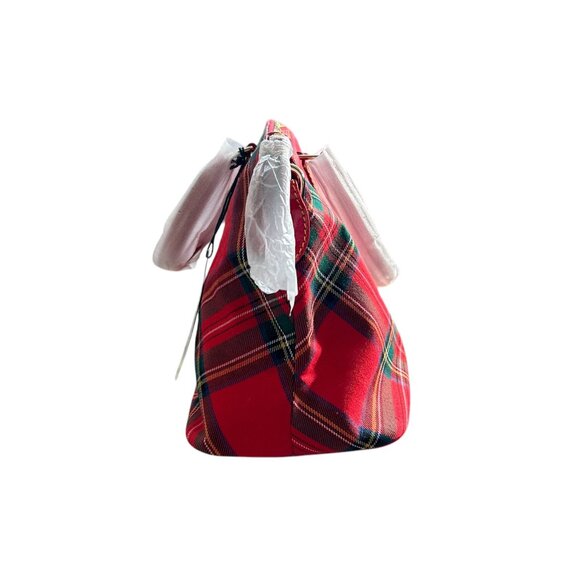 Dooney & Bourke Red Tartan Collection Satchel - Picture 3 of 16